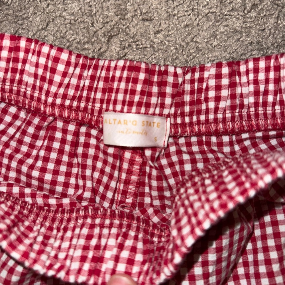 Altar'd State Red Gingham Boxer Shorts Size Small - Picture 3 of 3